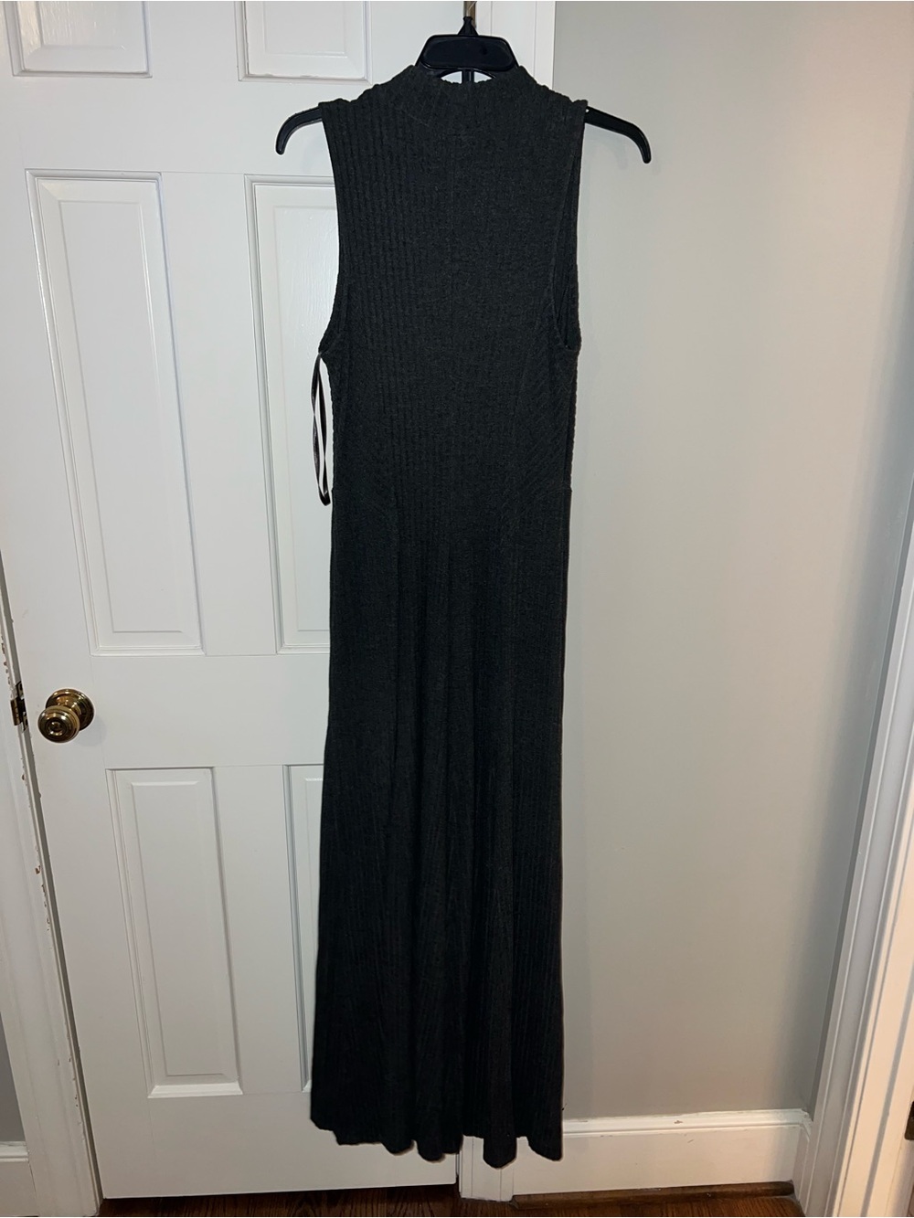 Anthropologie Sleeveless High-Neck Maxi Dress in Charcoal - Picture 4 of 5